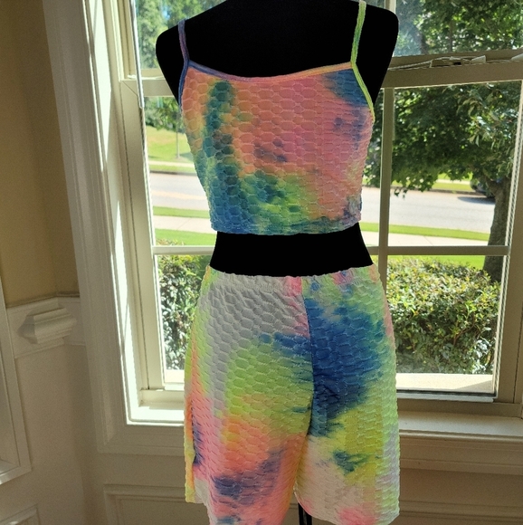 2pc‎ Tie-dye Bubble Texture  Short Set - Picture 7 of 11